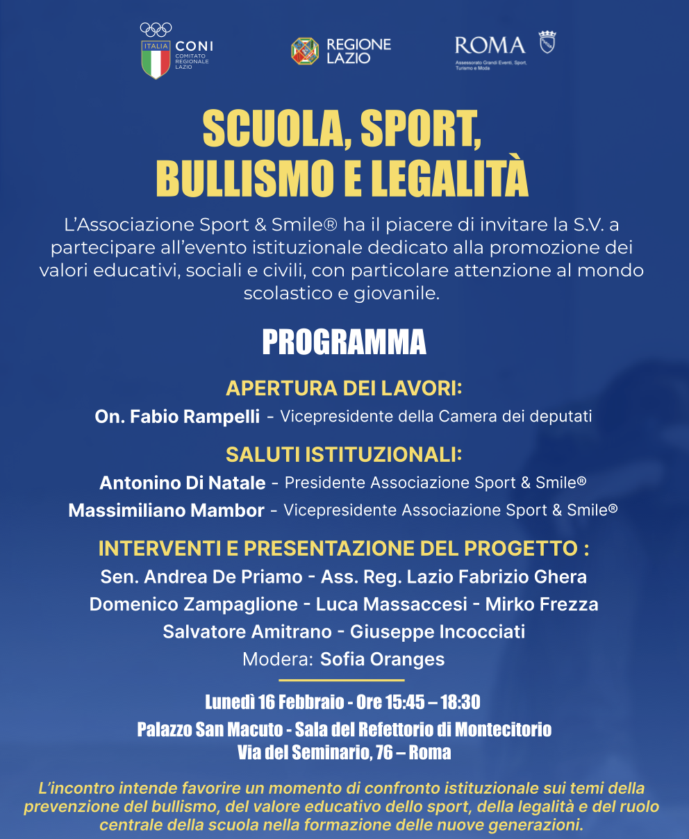Scuola, sport, bullismo e legalità